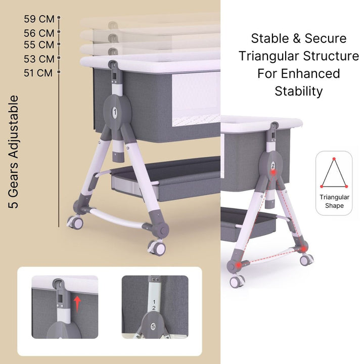 ToddlyToddly CuddleCrib 3 - in - 1 Baby Bassinet with Adjustable Height & Rocking CradleBaby Bassinet - Babies Mart Australia