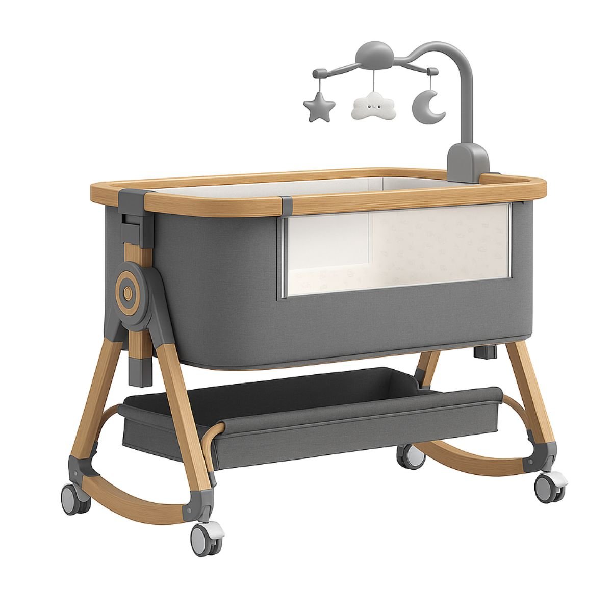 ToddlyToddly CuddleCrib 3 - in - 1 Bassinet – Rocker, Adjustable Height & Premium MattressBaby Bassinet - Babies Mart Australia