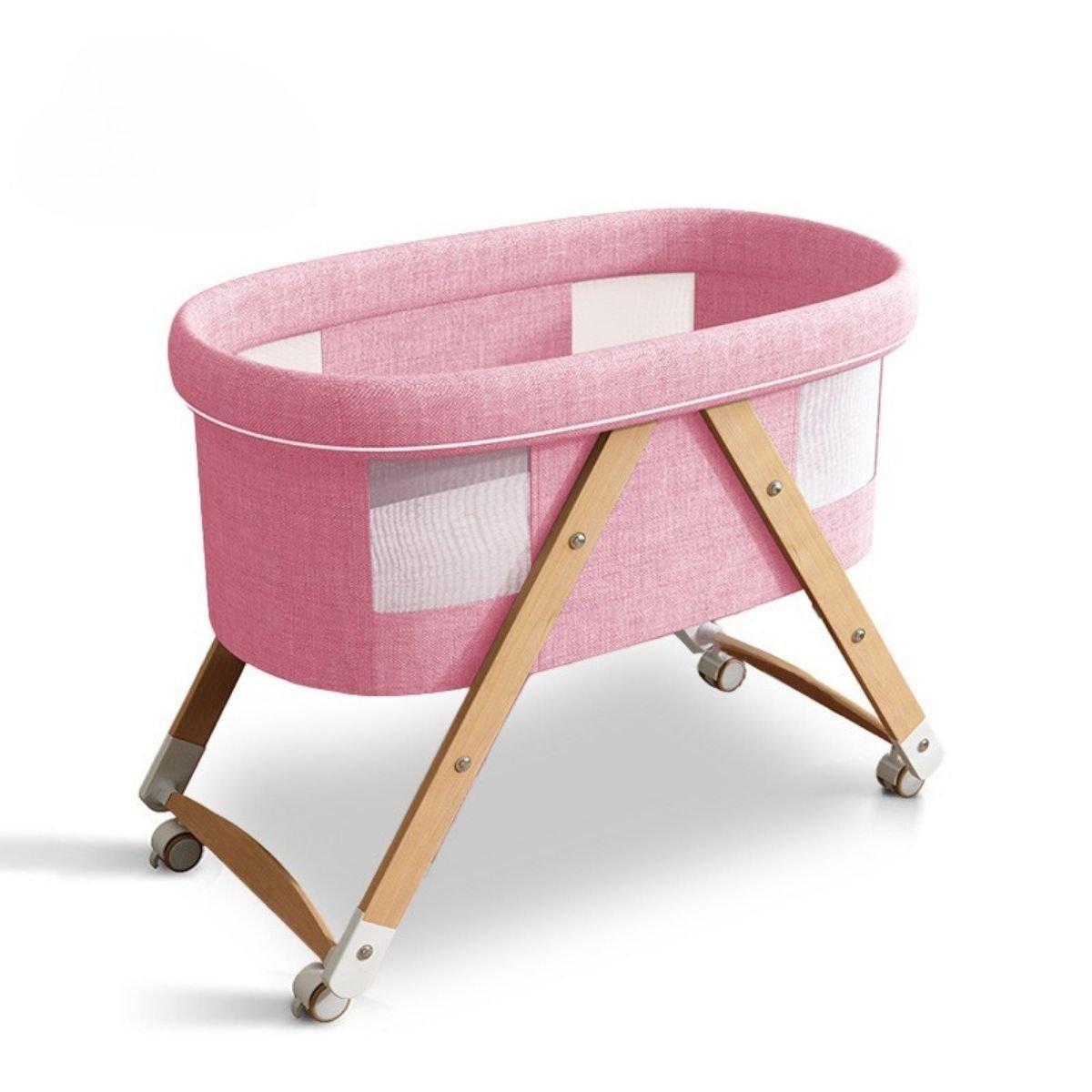 ToddlyToddly CuddleCrib Oval 3 - in - 1 Wooden Bassinet – Rocker, Foldable & Premium MattressBaby Bassinet - Babies Mart Australia