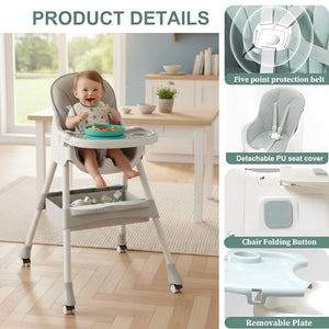 Toddly FlexiGrow 4 - in - 1 Baby High Chair Upgraded with Enhanced Safety High Chair