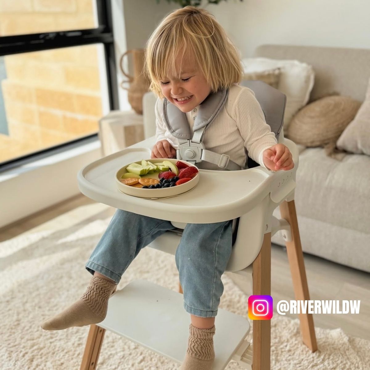 ToddlyToddly FlexiGrow Beechwood Baby High Chair Ergonomic 3 - in - 1 with Adjustable FootrestHigh Chair - Babies Mart Australia