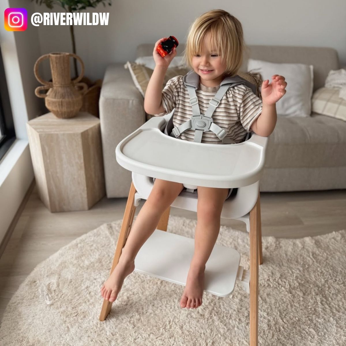 ToddlyToddly FlexiGrow Beechwood Baby High Chair Ergonomic 3 - in - 1 with Adjustable FootrestHigh Chair - Babies Mart Australia