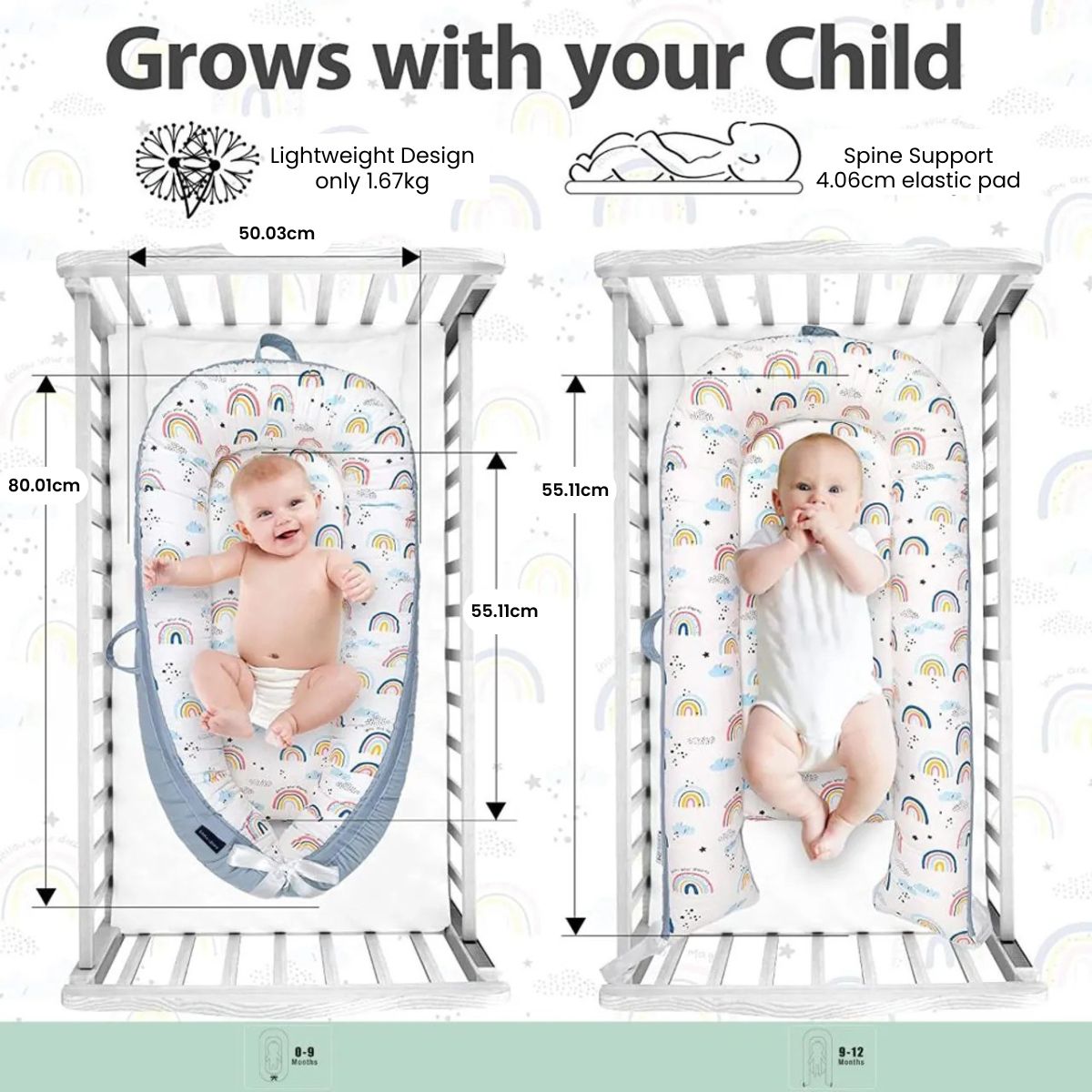 ToddlyToddly SnuggleNest Baby Nest Adjustable Baby Lounger 100% Cotton OEKO - Tex CertifiedBaby Nest - Babies Mart Australia