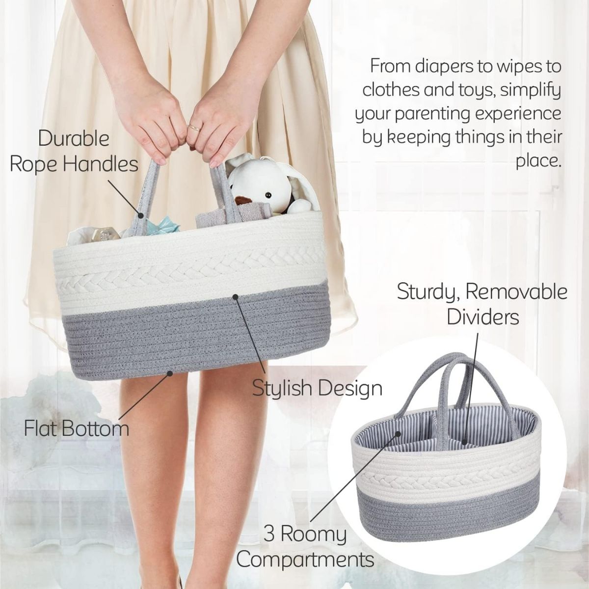 ToddlyToddly Urban Ease Nappy Caddy Modern & Functional Baby OrganiserNappy Bags - Babies Mart Australia