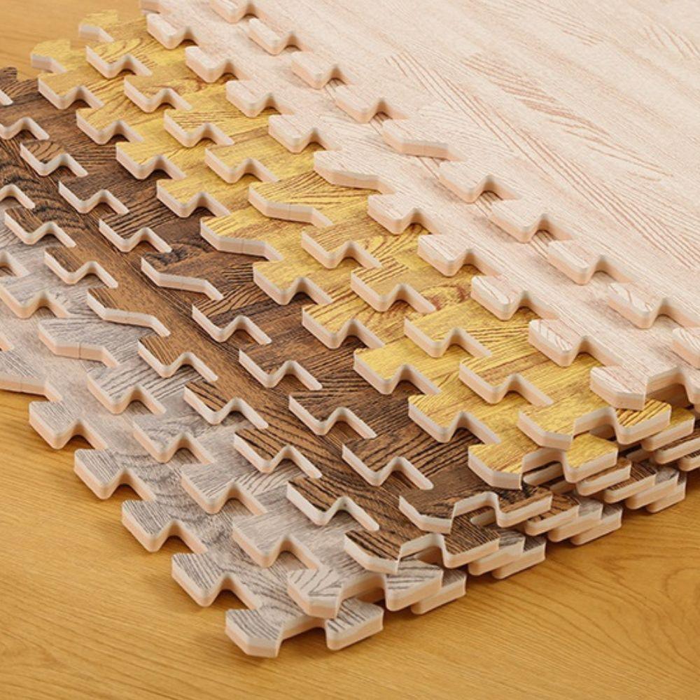 BabiePlay Wood Grain Play Mat Exercise Gym Mat EVA Foam Puzzle MAT Play Mats