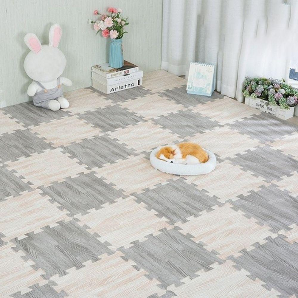 BabiePlay Wood Grain Play Mat Exercise Gym Mat EVA Foam Puzzle MAT Play Mats