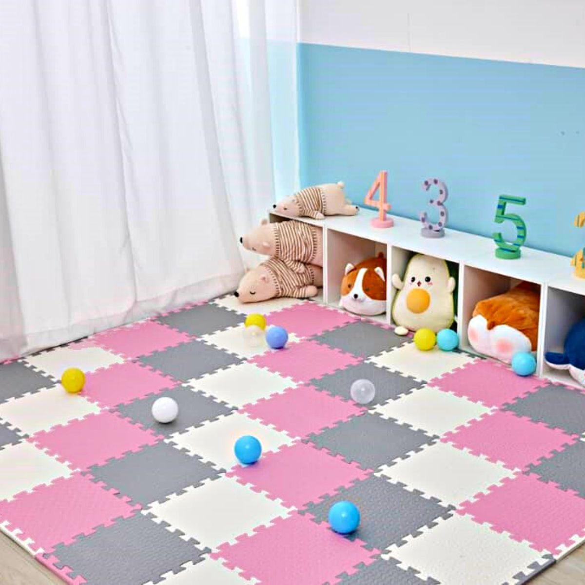 BabiesMart SoftSteps Pink Collection Interlocking Baby Foam Play Mats Play Mats