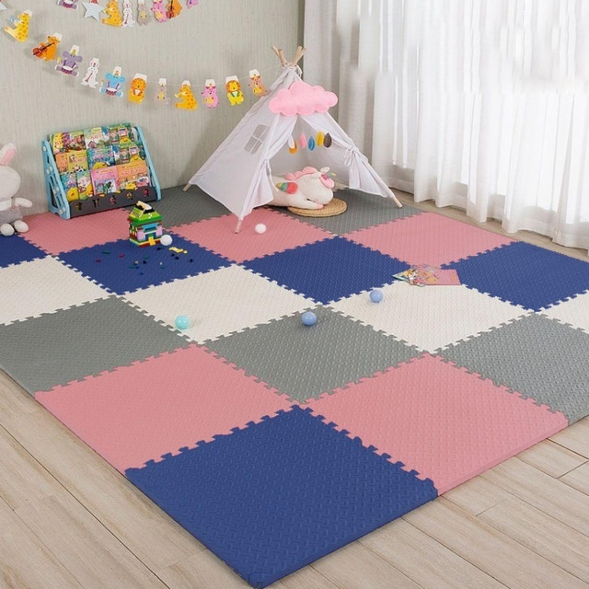 BabiesMart SoftSteps Pink Collection Interlocking Baby Foam Play Mats Play Mats