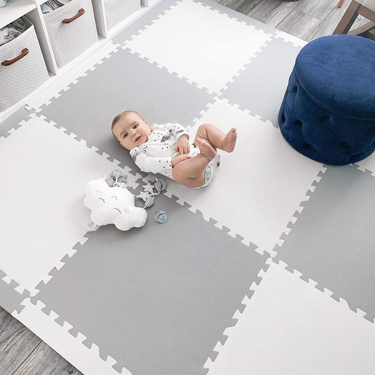 Babiesmart Baby Play Mat Safe Foam Mat Large 60 x 60 x 1.2 CM Puzzle Tiles