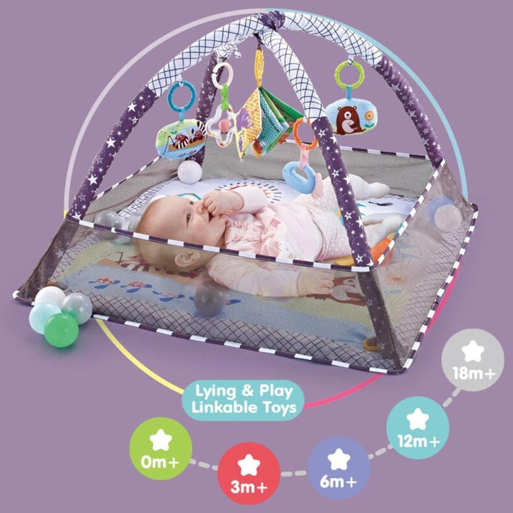 BabiesMart EngageMate Tummy Time Baby Play Gym Mat with Sensory & Learning Toys - Babies Mart Australia