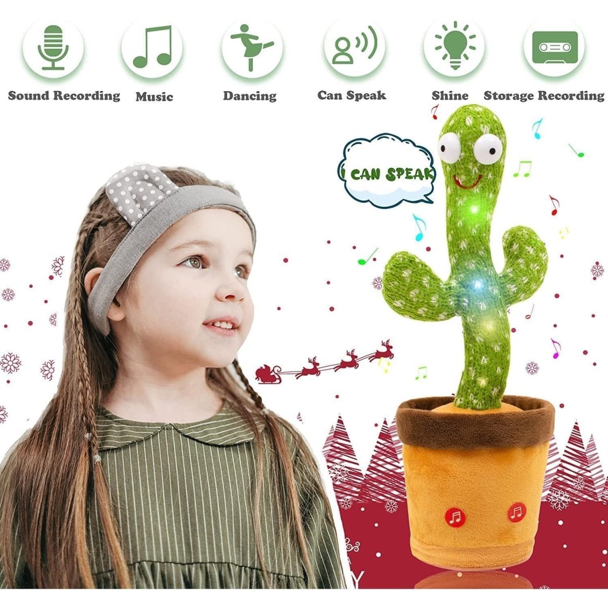 Kidst. Dancing Cactus Repeat Talking, Dancing & Singing Plush Cactus - Babies Mart Australia
