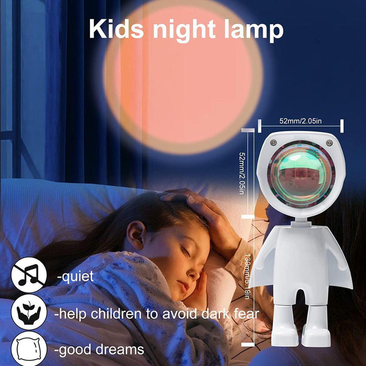 Glowly Astronaut Robot Sunset Lamp Projector Sunset Lights Night Light - Babies Mart Australia