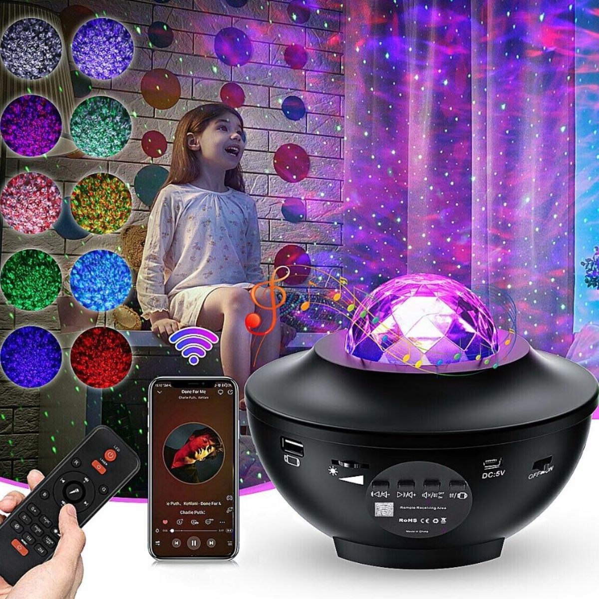 Glowly Galaxy Projector Star Night Light Projector with Bluetooth - Babies Mart Australia