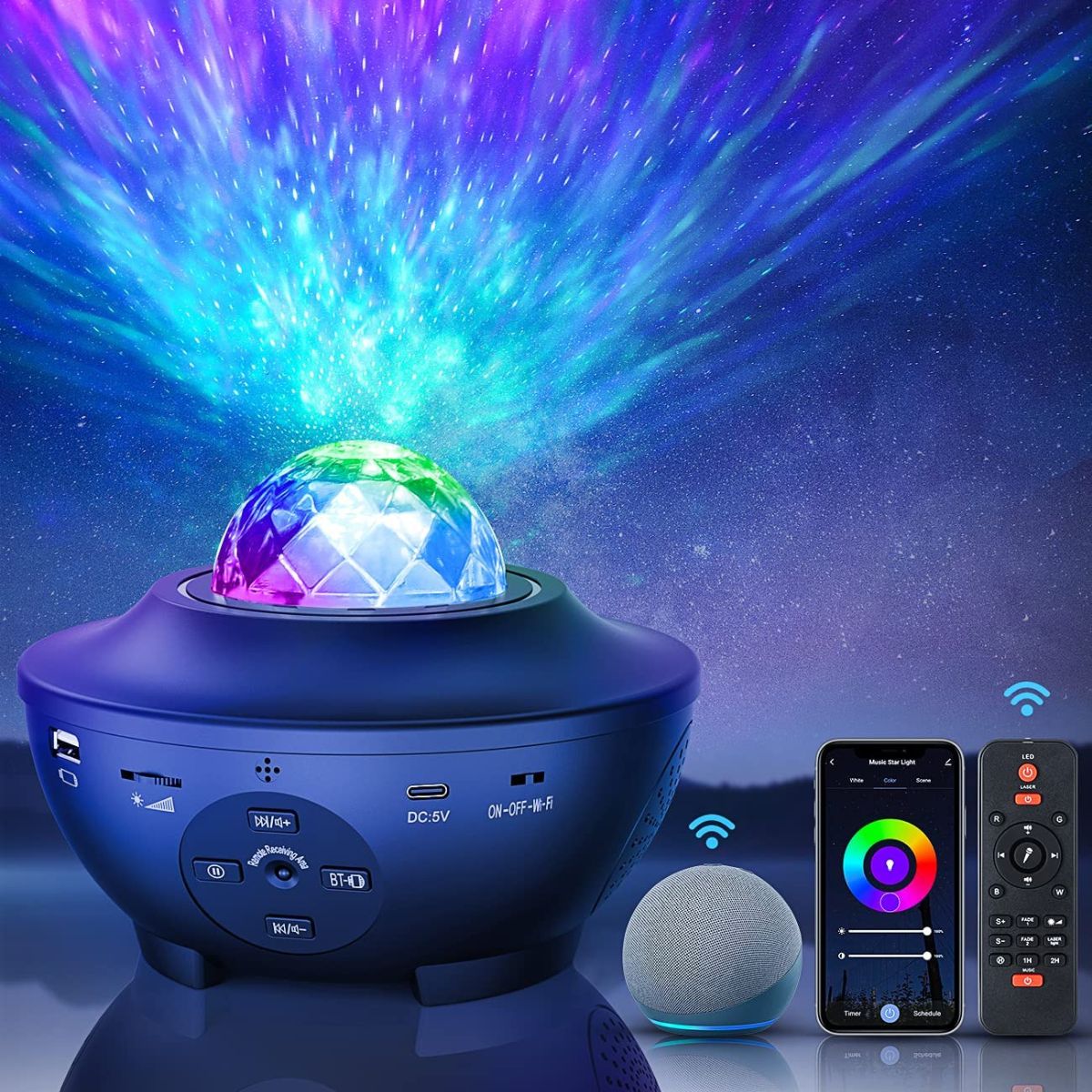 GlowlyGlowly Wi-Fi Galaxy Projector 2.0. A Dreamy Night Light for Your BabyNight Light Projector - Babies Mart Australia