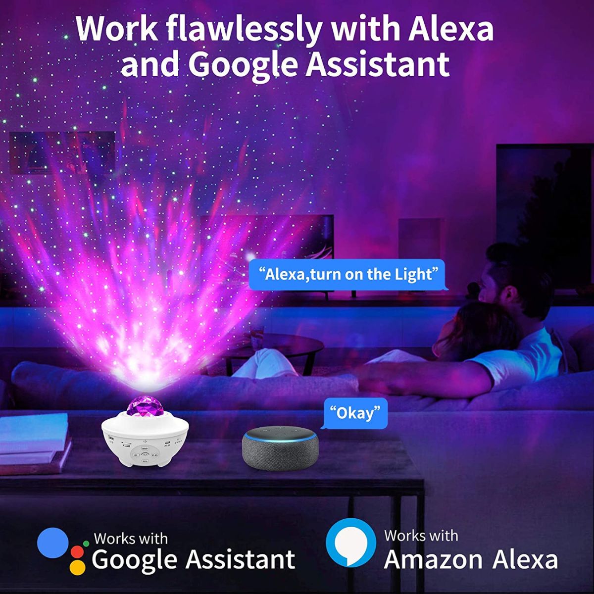 GlowlyGlowly Wi-Fi Galaxy Projector 2.0. A Dreamy Night Light for Your BabyNight Light Projector - Babies Mart Australia