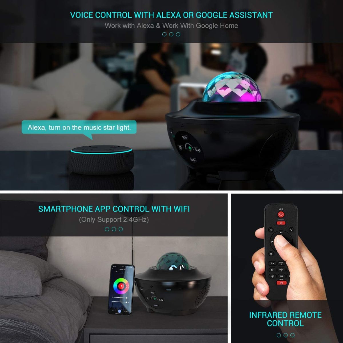 GlowlyGlowly Wi-Fi Galaxy Projector 2.0. A Dreamy Night Light for Your BabyNight Light Projector - Babies Mart Australia