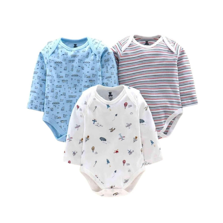 BabiesMart 3 Pack New Born Baby Clothes Unisex Full Sleeves Onesies - Babies Mart Australia