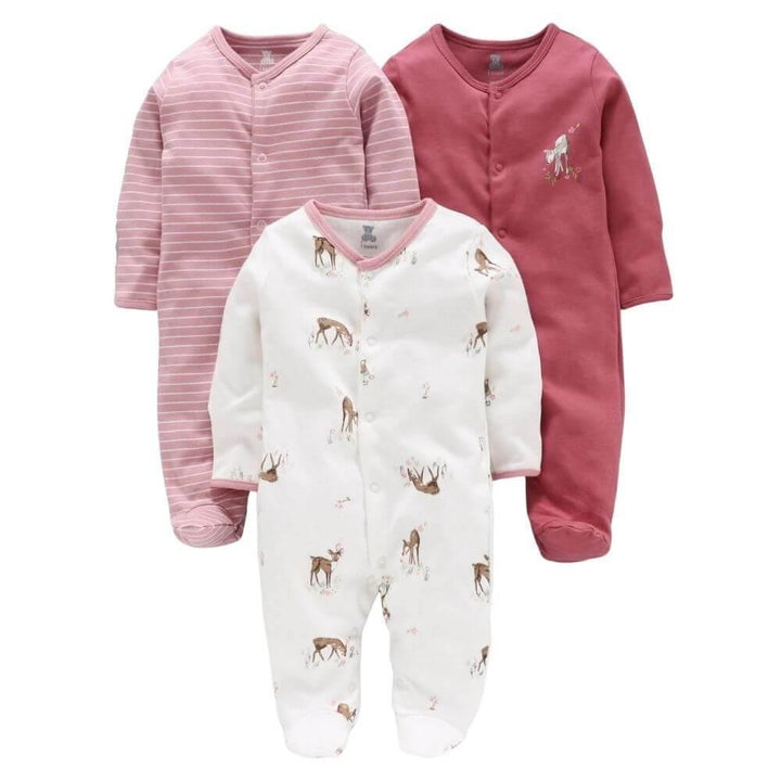 BabiesMart 3 Pack New Born Baby Clothes Unisex Full Sleeves Rompers - Babies Mart Australia
