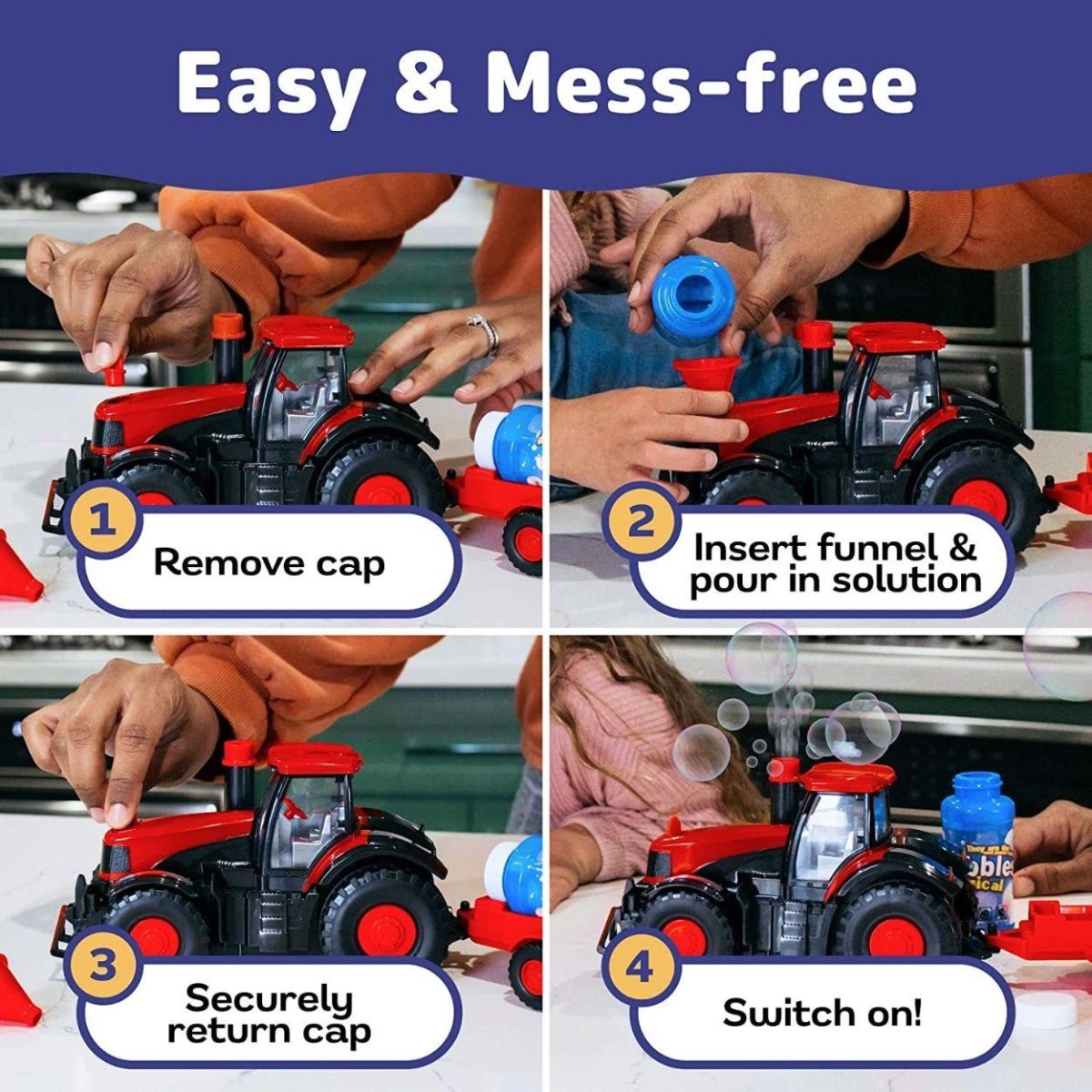 Kidst Bubble Toy Farm Tractor Toys with Lights & Sounds Fun Toy Tractors Bubble Toys