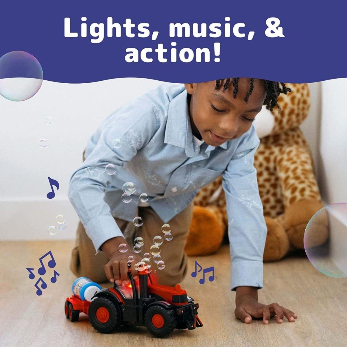 Kidst Bubble Toy Farm Tractor Toys with Lights & Sounds Fun Toy Tractors Bubble Toys