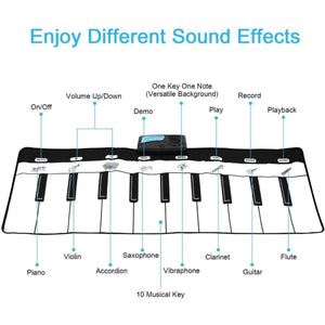 Kidst Piano Play Mat Musical Keyboard Dance Mat Educational Toys Kids Toy Instruments