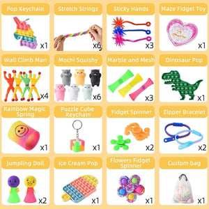 Kidst. 72-Piece Fidget Sensory Toy Set - Stress Relief & Focus for All Ages - Babies Mart Australia