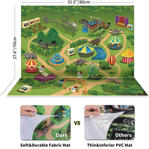 Kidst Dinosaur Toy Activity Play Set - Soft Play Mat with 9 Realistic Dino Toys - Babies Mart Australia