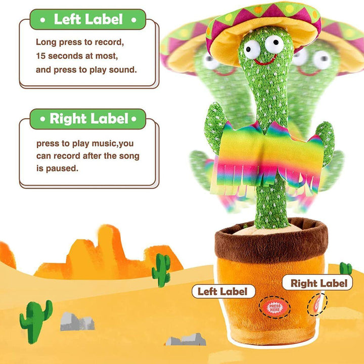 Kidst. Rechargeable Dancing Cactus Plush Toy Doll Recording Shake & Funny Voice - Babies Mart Australia