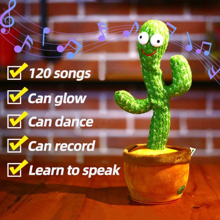 Kidst. Rechargeable Dancing Cactus Plush Toy Doll Recording Shake & Funny Voice - Babies Mart Australia