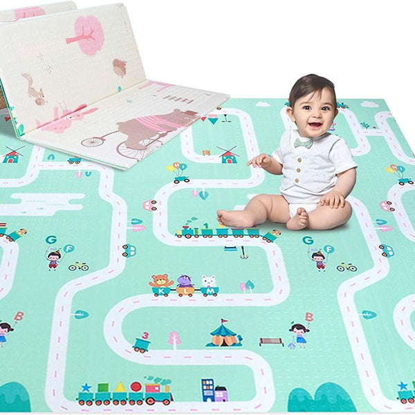 Babiesmart Baby Foldable Play Mat 1cm Thick Double-Sided, Safe & Comfortable - Babies Mart Australia
