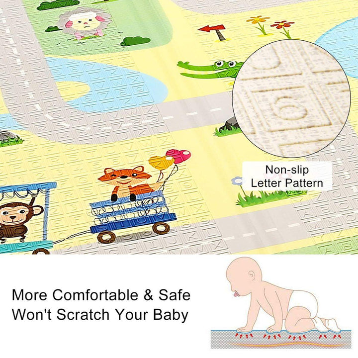 Babiesmart Baby Foldable Play Mat 1cm Thick Double-Sided, Safe & Comfortable - Babies Mart Australia